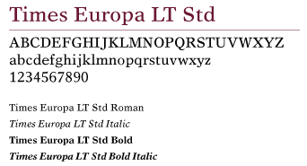 Times Europa LT Std use example